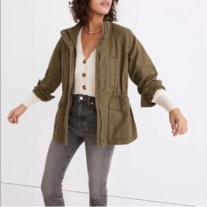 Madewell Northover Cotton Canvas Jacket Army Green Size XL